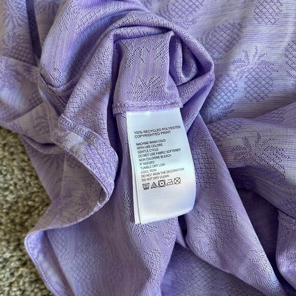 Tommy Bahama Womens XL IslandZone Sleeveless Polo Purple Pineapple Print - Picture 6 of 8